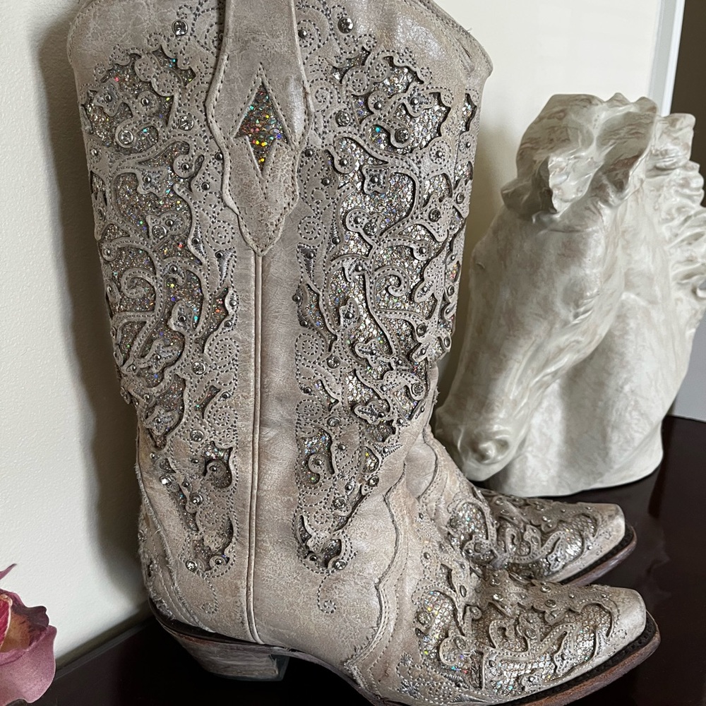 Corral Taupe Western Boots with Interior Logo